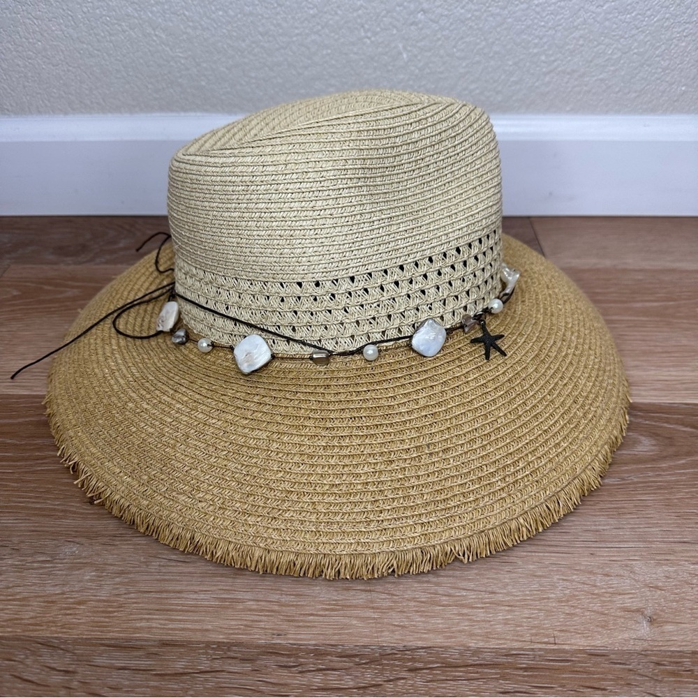Scala Pronto Sea Shells Boho Summer Hat - image 2